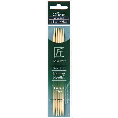 Clover Bamboo Knitting Needles Takumi Double Pointed (16cm)