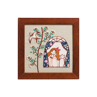GIRL AND HER CAT DIY EMBROIDERY KIT