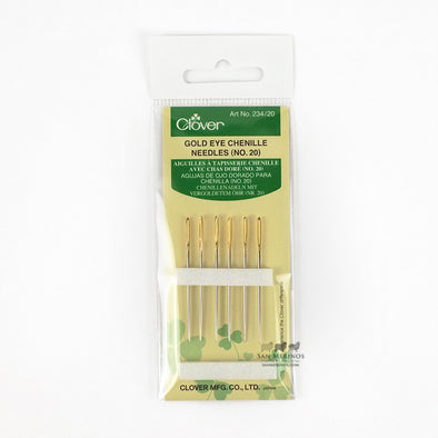 Clover Gold Eye Chenille Needles (no. 20), set of 6