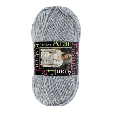KING COLE FASHION ARAN Wool-Blend Yarn - Grey