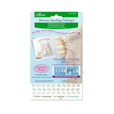 Clover Nouveau Smocking Technique Stickers - Single cable