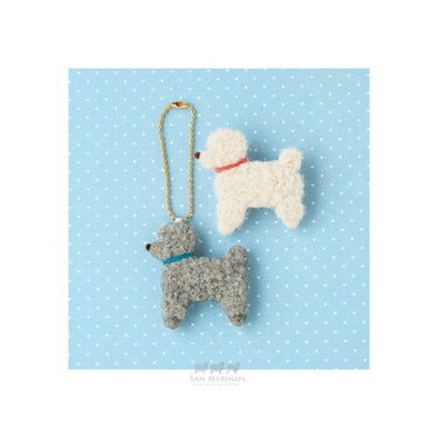 Toy Poodle Dog Brooch and Keychain Kit