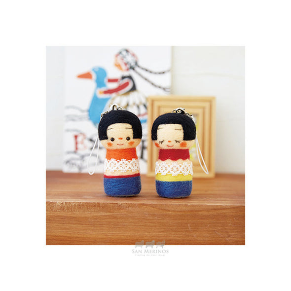 needle felting kokeshi dolls DIY craft kit Japan